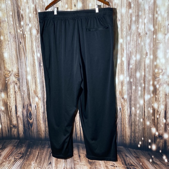 Reebok Men’s Black Sweatpants Wideleg Jogger Logo Zipper Pockets Size 2XL - Picture 4 of 9